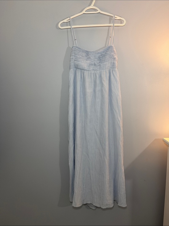 Abercrombie & Fitch Dresses & Skirts - Abercrombie & Fitch Baby Blue Smocked Bodice crinkled Maxi Dress SZ L